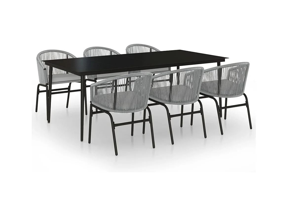 Belric  Ensemble à manger de jardin 7 pcs Gris