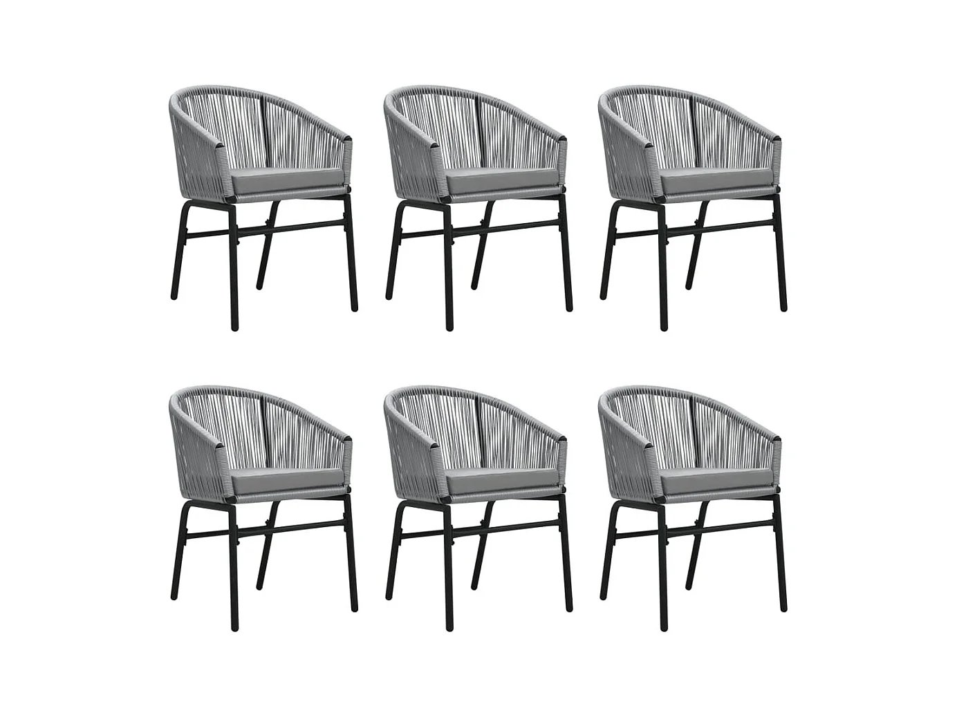Belric  Ensemble à manger de jardin 7 pcs Gris