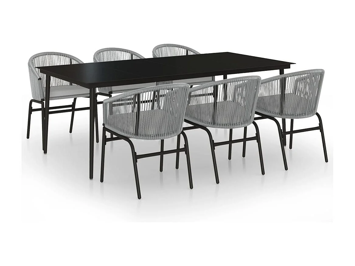 Belric  Ensemble à manger de jardin 7 pcs Gris