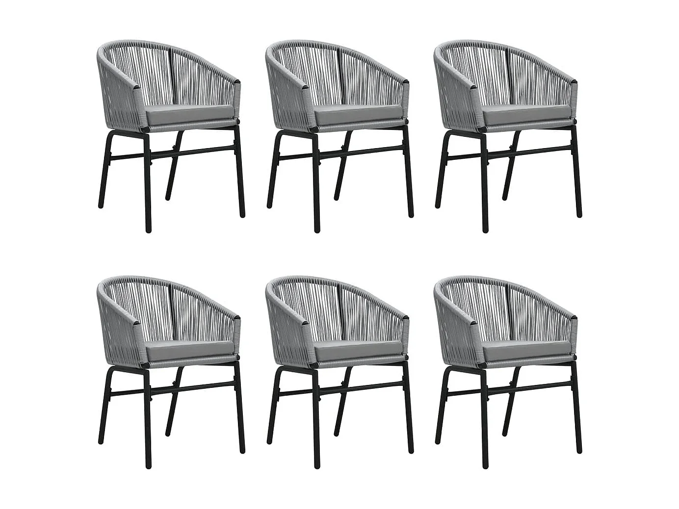 Belric  Ensemble à manger de jardin 7 pcs Gris