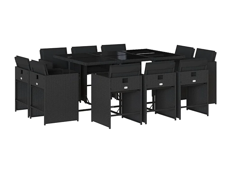 An Daingean  11-delige Tuinset met kussens poly rattan zwart