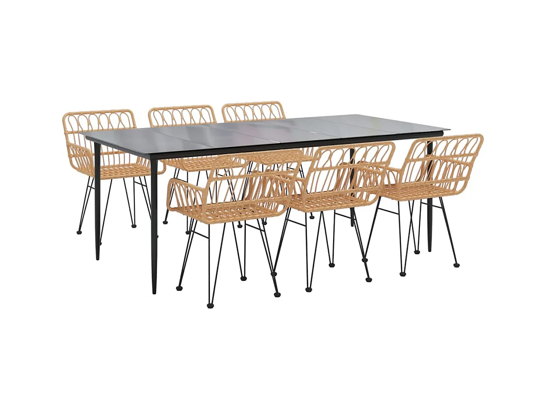 Arkadelphia  7-delige Tuinset poly rattan