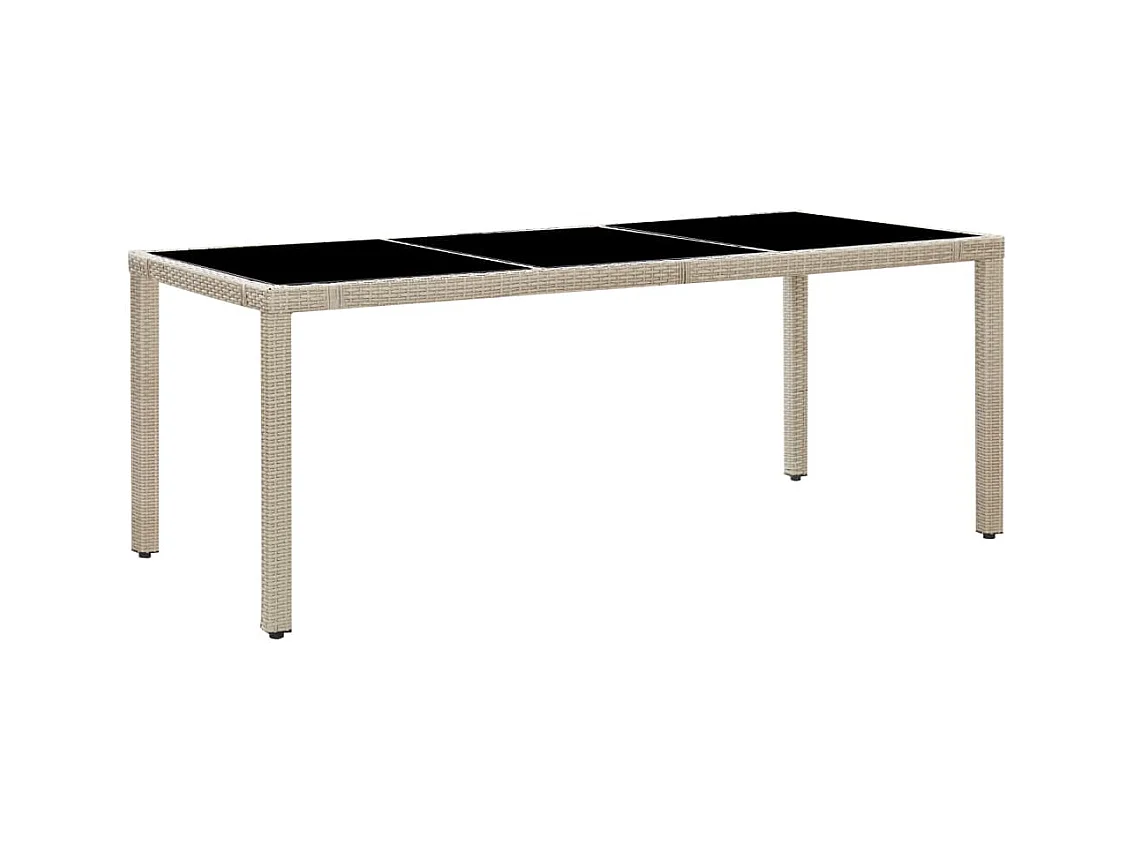 Bahae  Set comedor de jardín 9 piezas y cojines ratán sintético beige