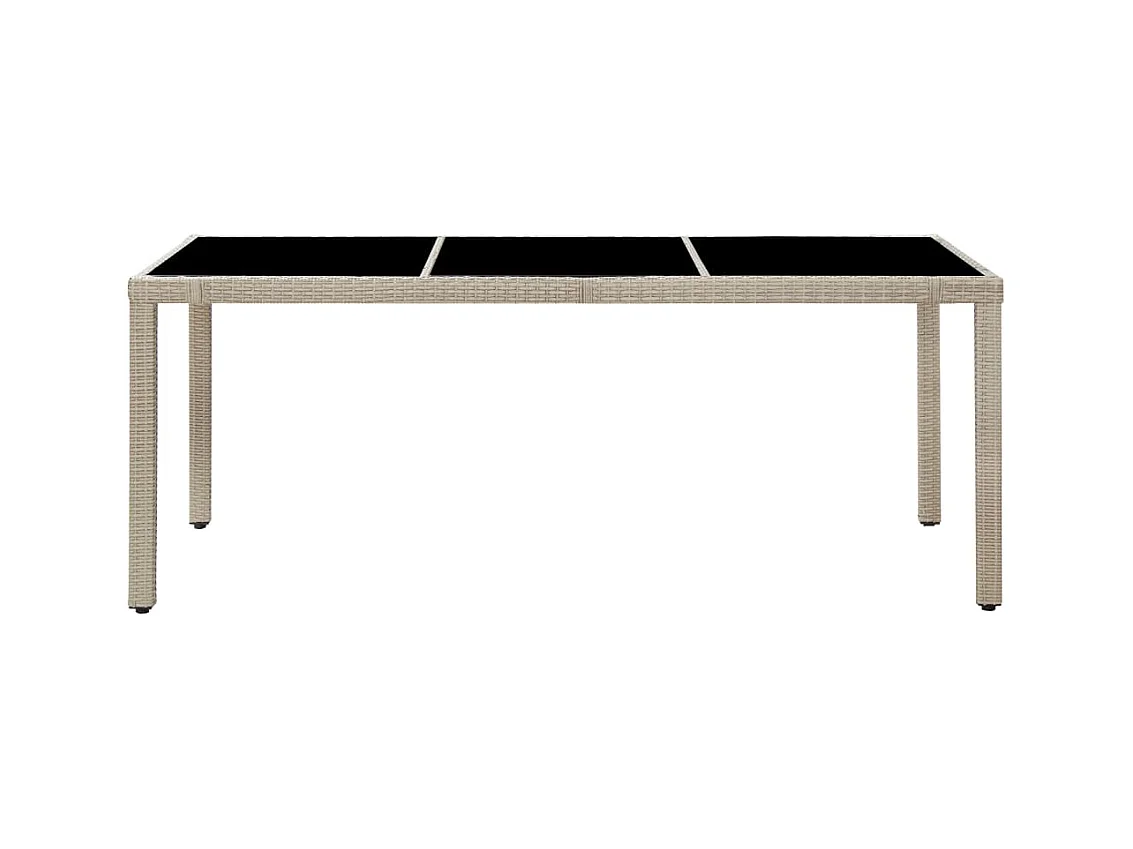 Bahae  Set comedor de jardín 9 piezas y cojines ratán sintético beige