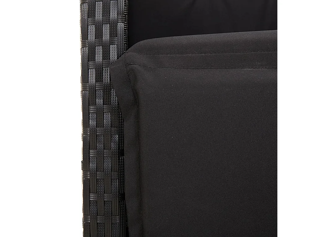 Hillside  Ensemble à manger de jardin coussins 5pcs Noir Résine tressée