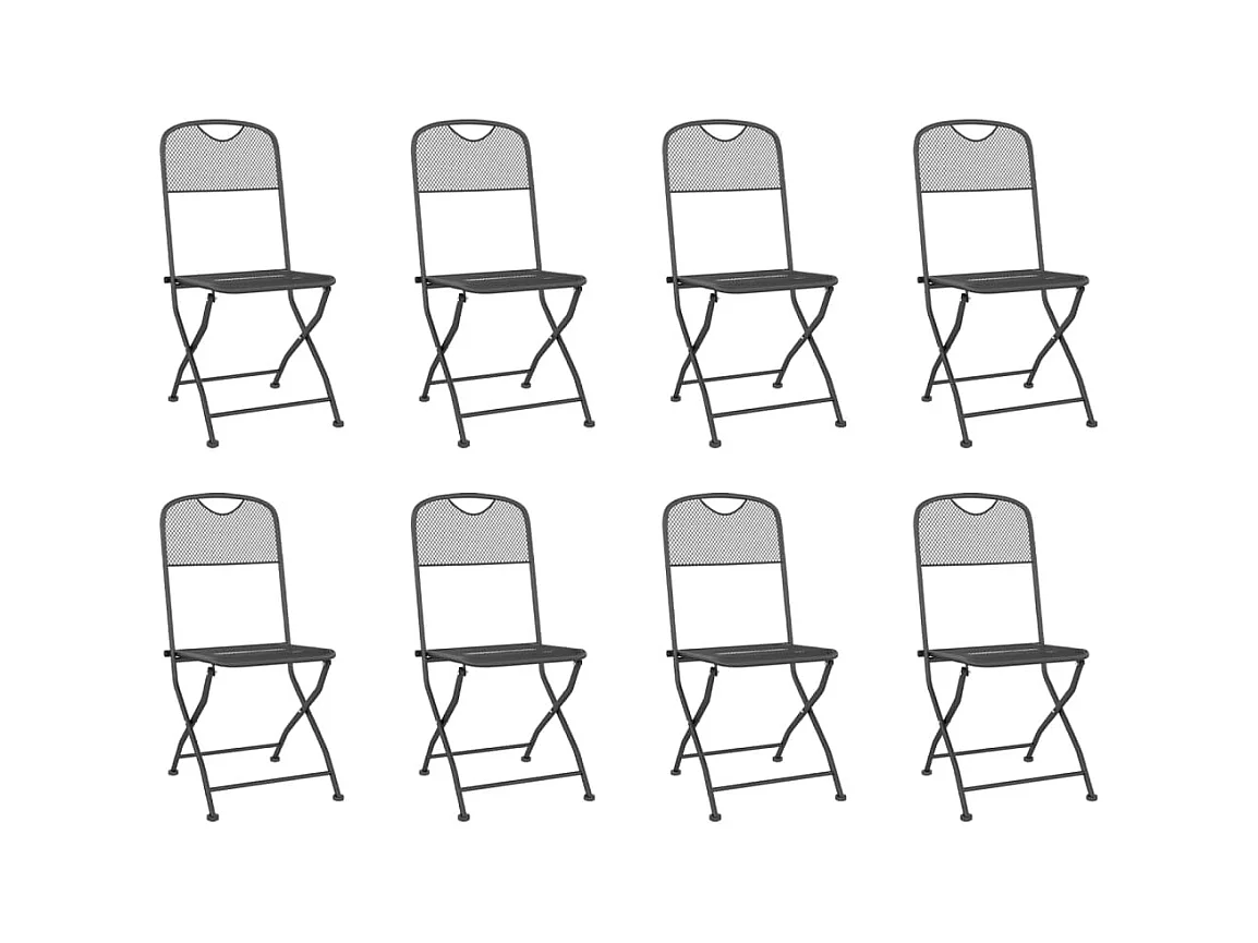 Luan  Ensemble à manger de jardin 9 pcs anthracite métal maille