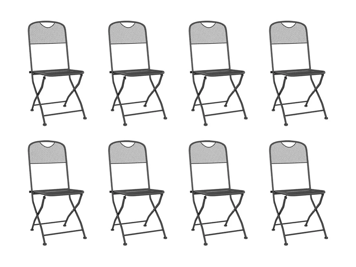 Luan  Ensemble à manger de jardin 9 pcs anthracite métal maille