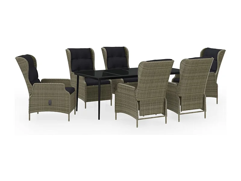 Mayra  Juego de comedor de jardín 7 piezas marrón