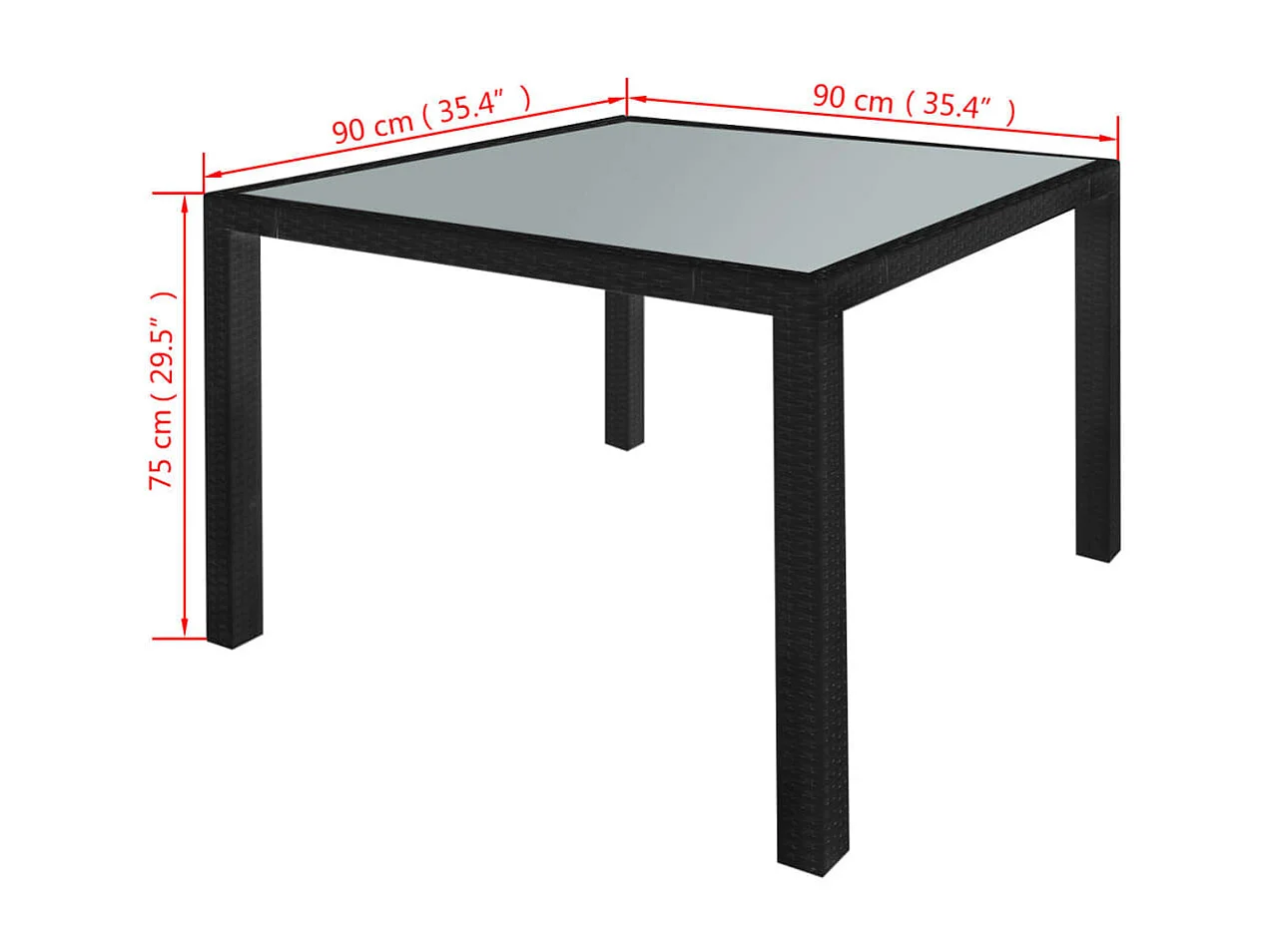 Fea  5-delige Tuinset met kussens poly rattan zwart