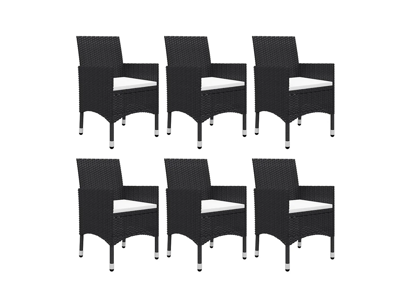 Fyndal  Ensemble à manger de jardin 7 pcs Noir