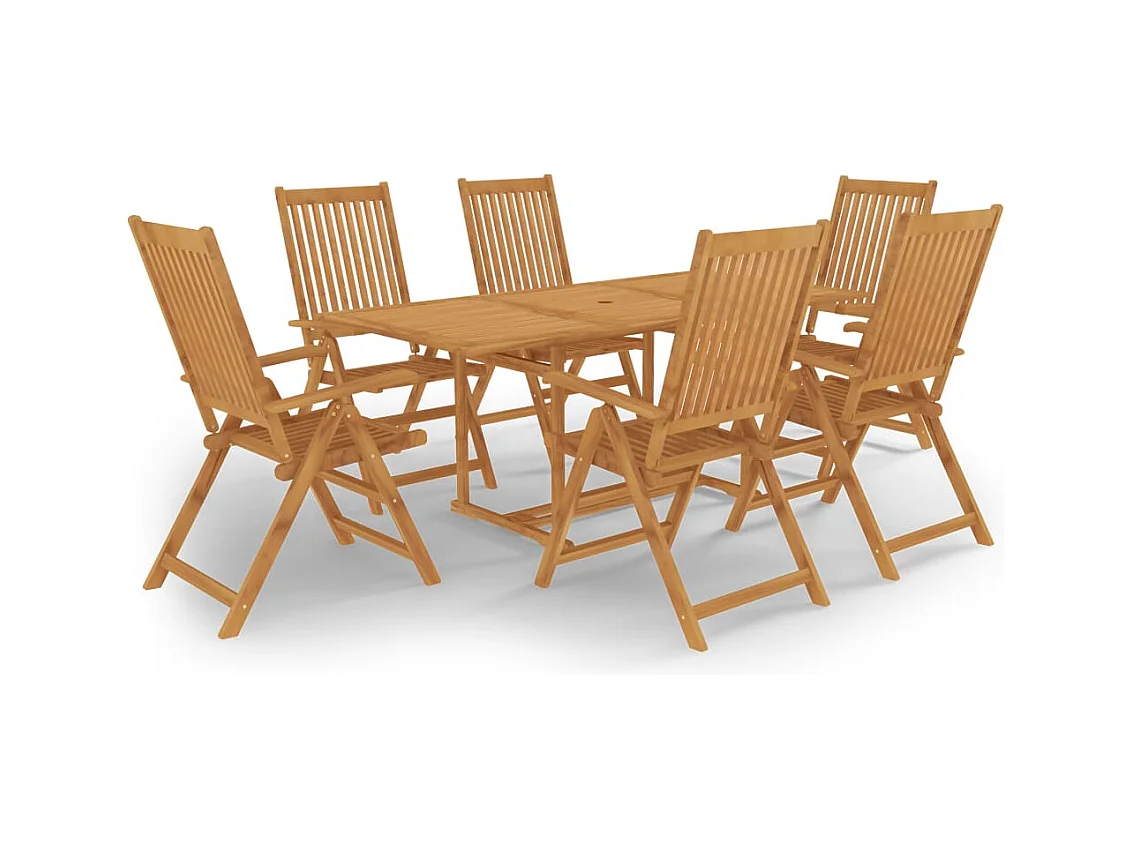 Beauregard  Ensemble à manger de jardin 7 pcs Bois de teck massif