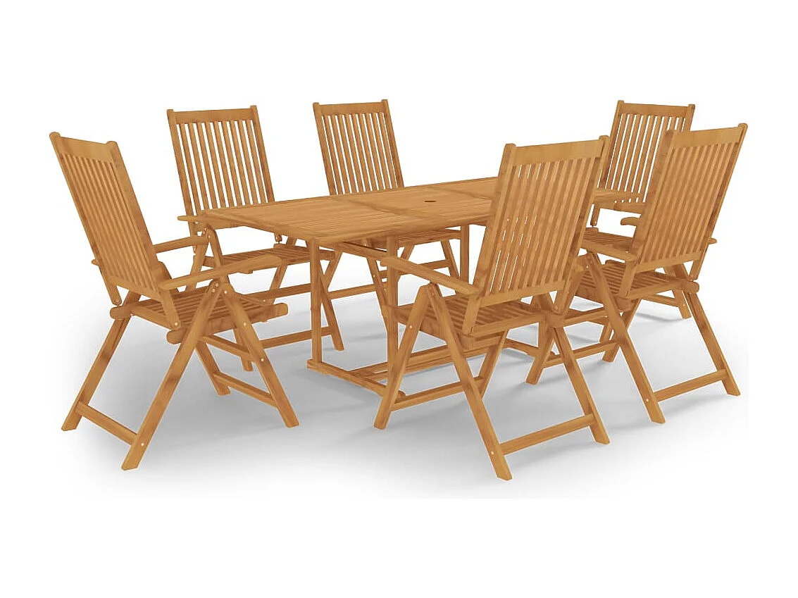 Beauregard  Ensemble à manger de jardin 7 pcs Bois de teck massif