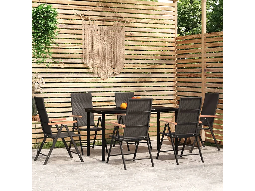 Raymond Clark  Ensemble à manger de jardin 7 pcs Noir