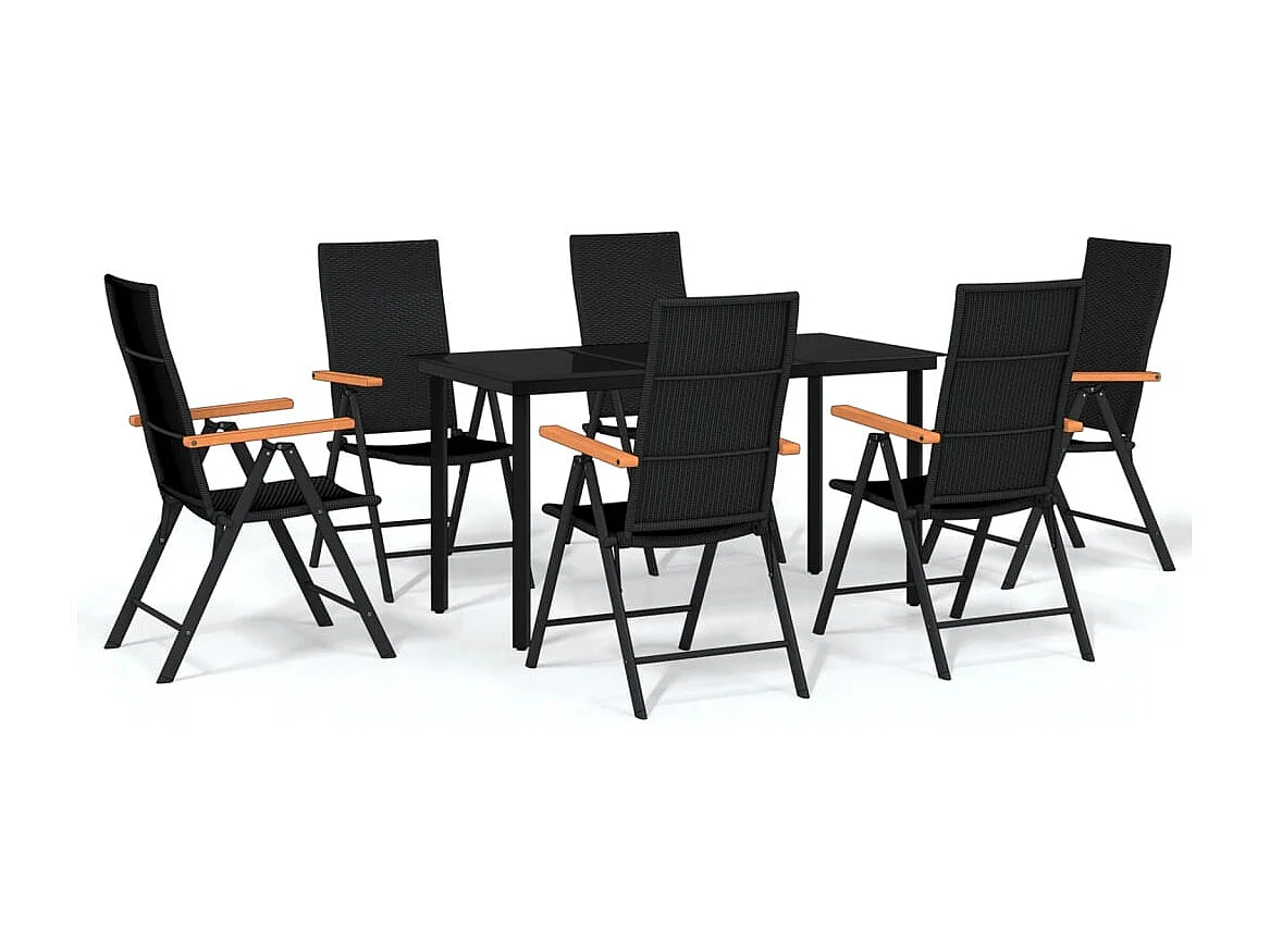 Raymond Clark  Ensemble à manger de jardin 7 pcs Noir