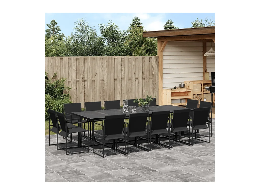 Idalou  15-delige Tuinset textileen zwart