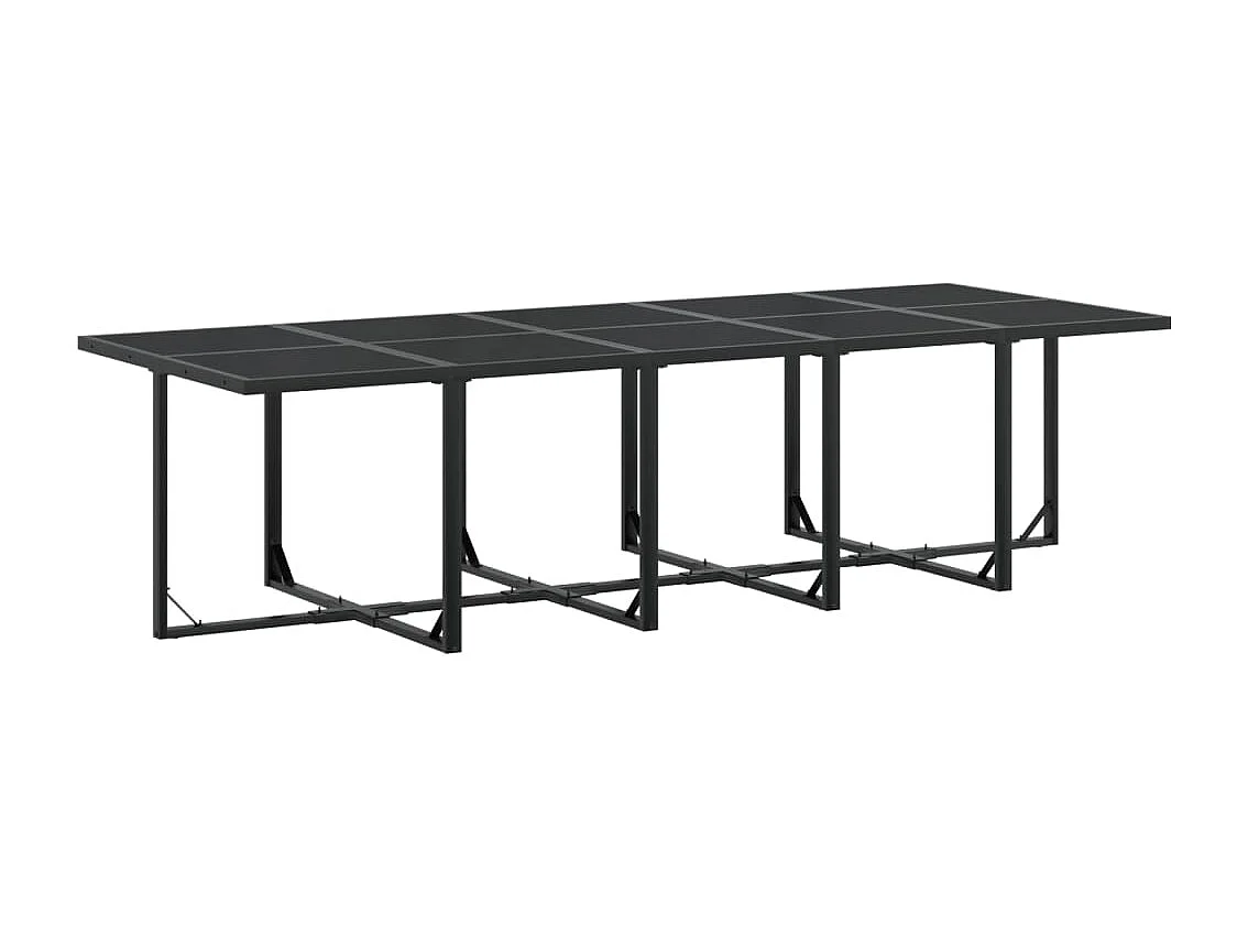 Idalou  Ensemble à manger de jardin 15 pcs noir textilène