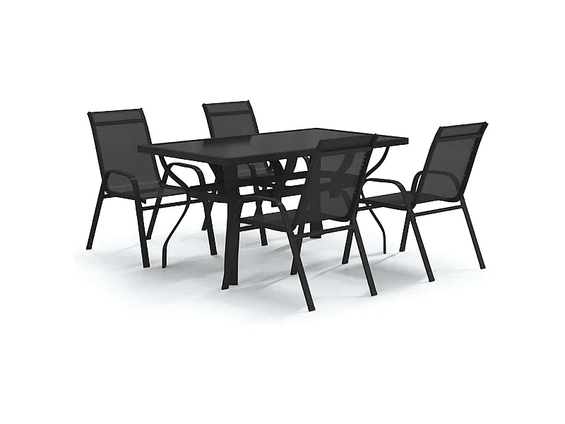 Katie Belle  Juego de comedor para jardín 5 piezas negro