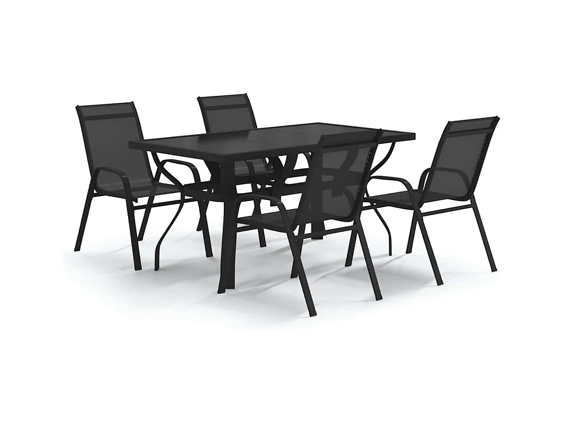 Katie Belle  Juego de comedor para jardín 5 piezas negro