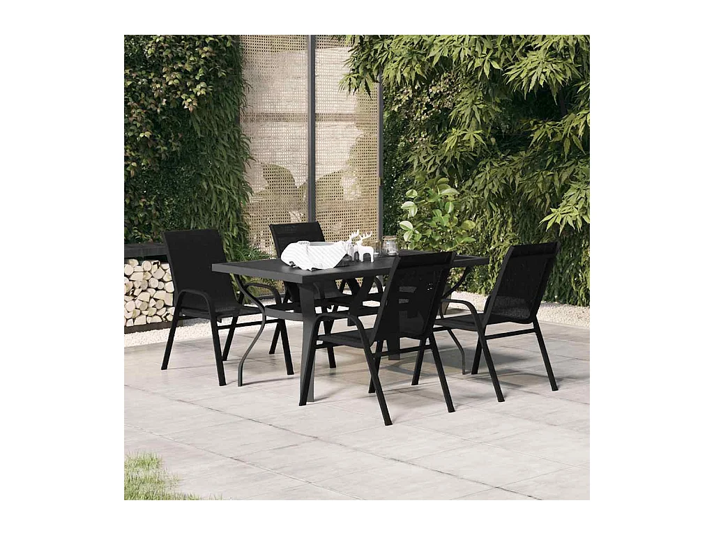 Katie Belle  Juego de comedor para jardín 5 piezas negro