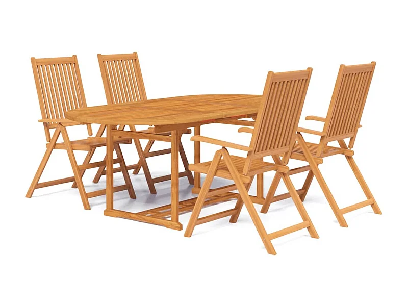 Brunello  Ensemble à manger de jardin 5 pcs Bois d'acacia massif