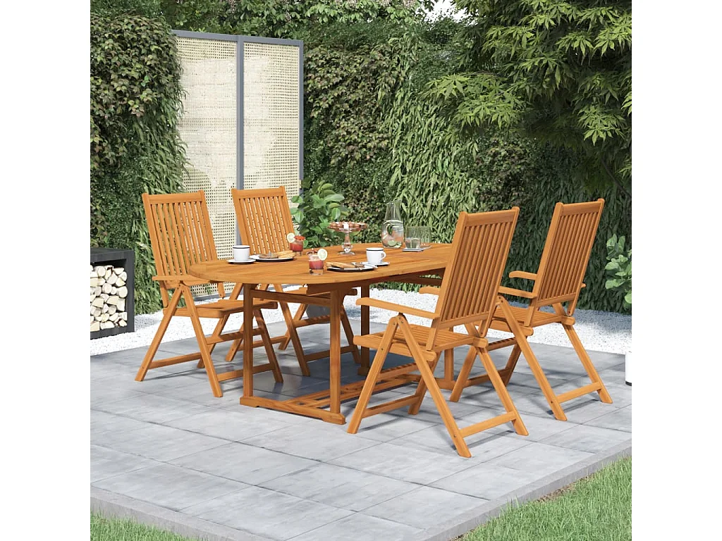 Brunello  Ensemble à manger de jardin 5 pcs Bois d'acacia massif
