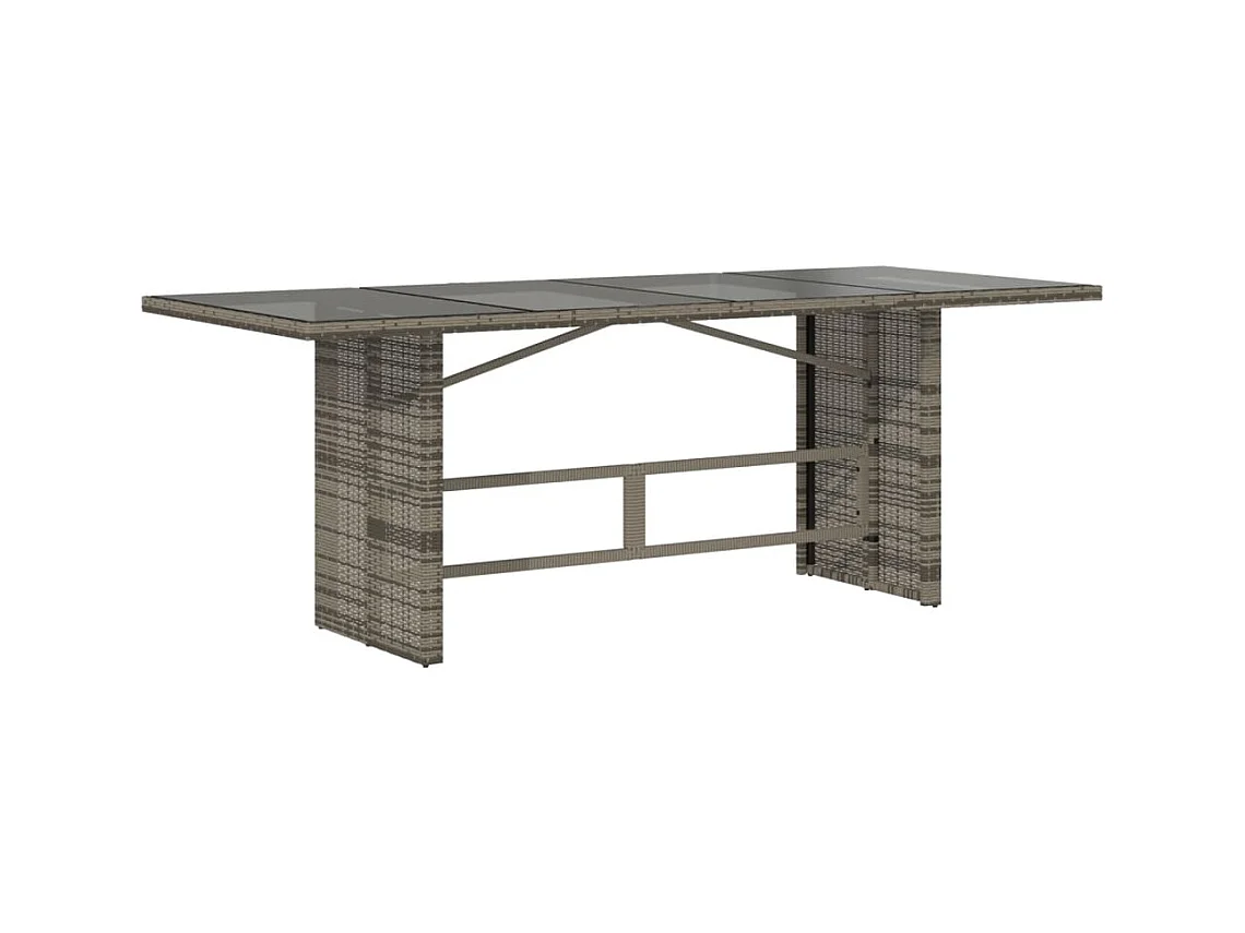 Ymir  Ensemble à manger de jardin 9 pcs coussins gris résine tressée