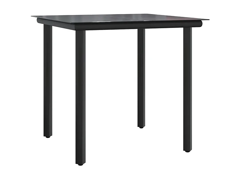 Gralon  Juego de comedor para jardín 5 piezas acero y textilene negro