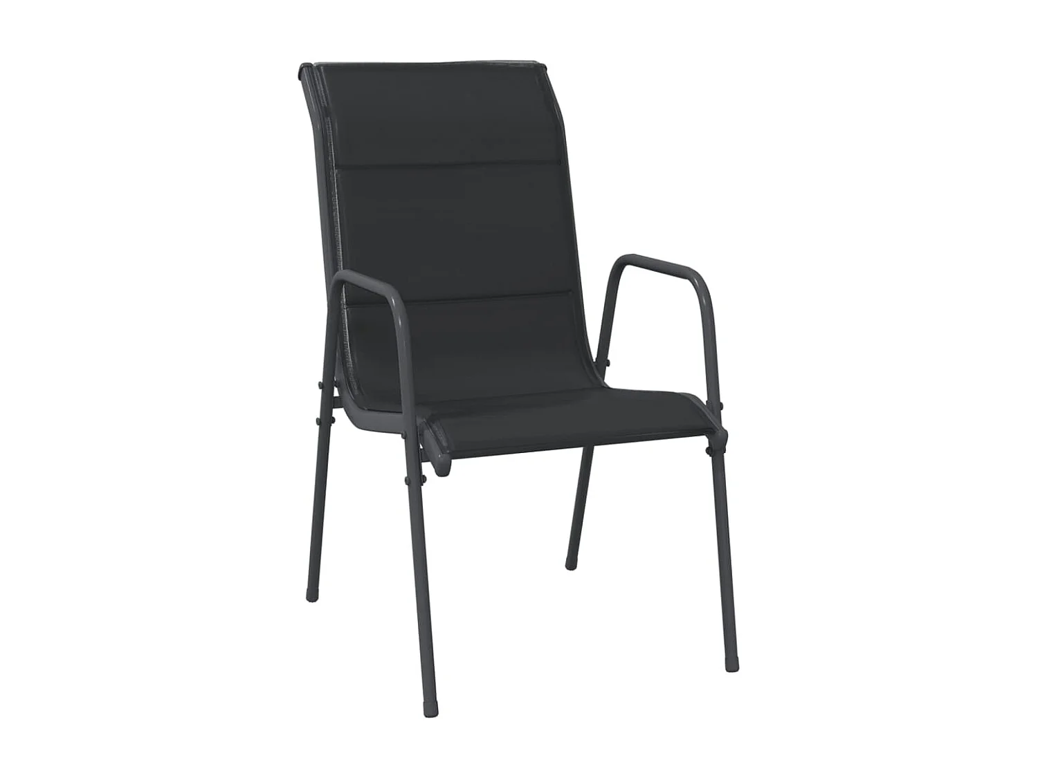 Ellensburg  Ensemble à manger de jardin 5 pcs noir textilène et acier
