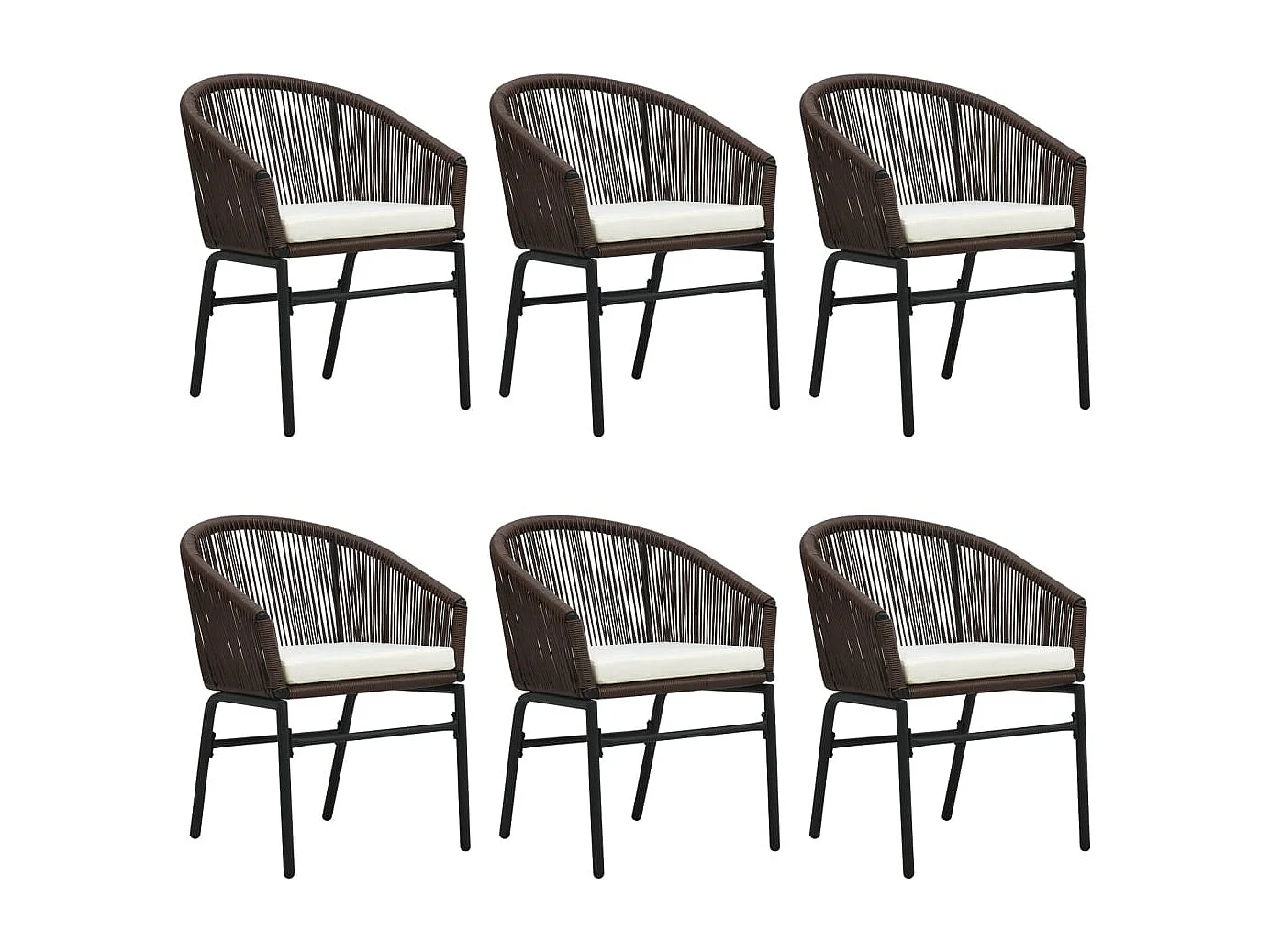 Florentin  Ensemble à manger de jardin 7 pcs Marron