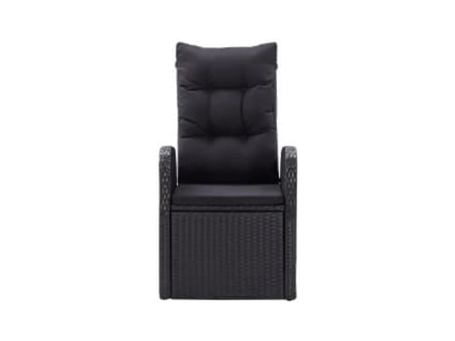 Batur  Ensemble à manger de jardin avec coussins 7 pcs Noir