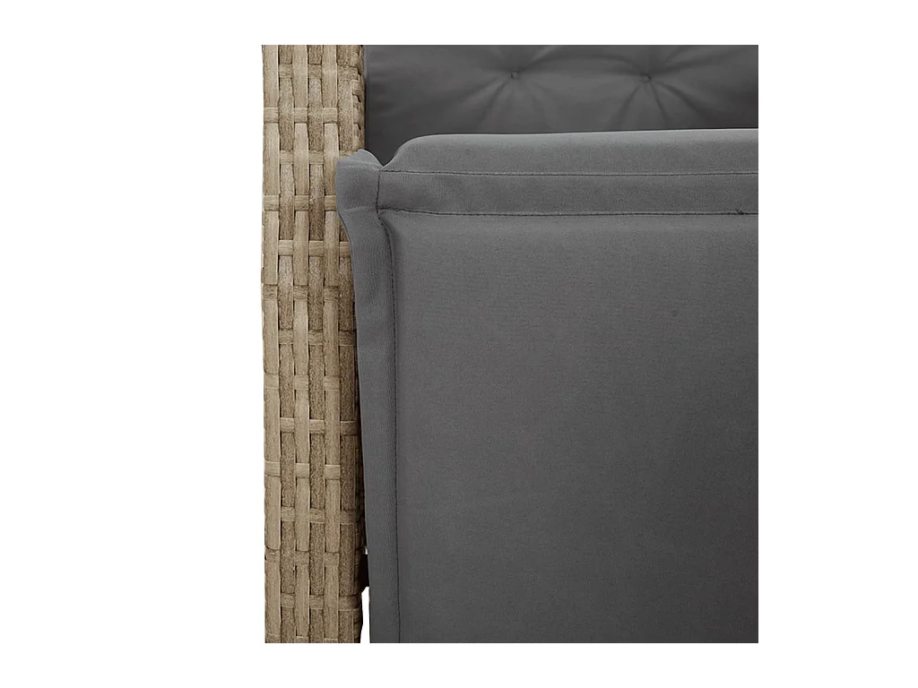 Necati  Ensemble à manger de jardin avec coussins 5pcs Beige poly rotin