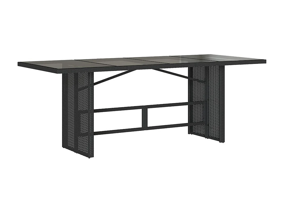 Almkerk  Ensemble à manger de jardin 9pcs coussins noir résine tressée