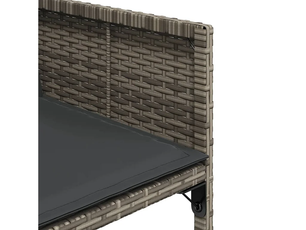 Brienne  Ensemble à manger de jardin 9 pcs coussins gris résine tressée