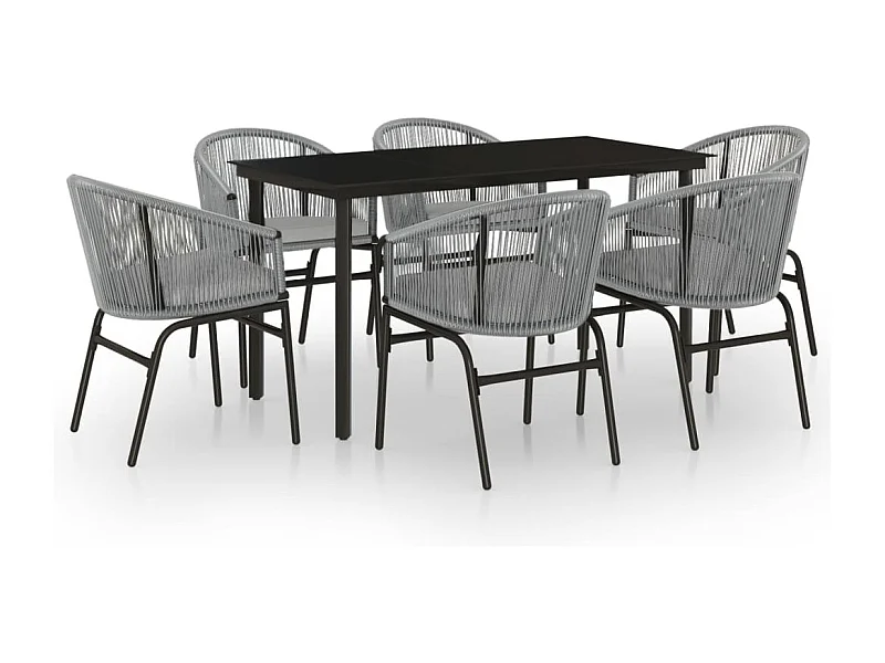 Florentin  Ensemble à manger de jardin 7 pcs Gris