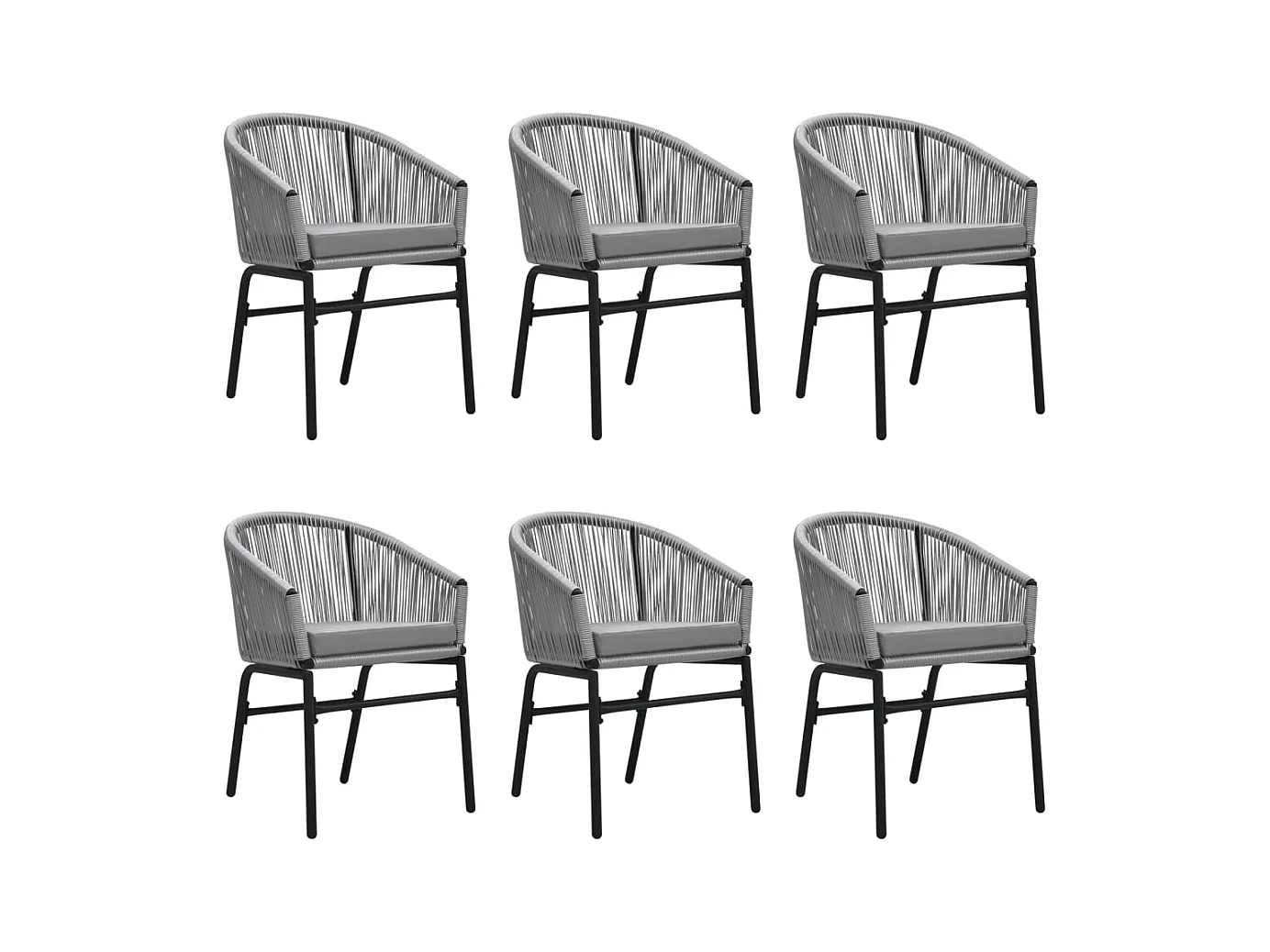 Florentin  Ensemble à manger de jardin 7 pcs Gris