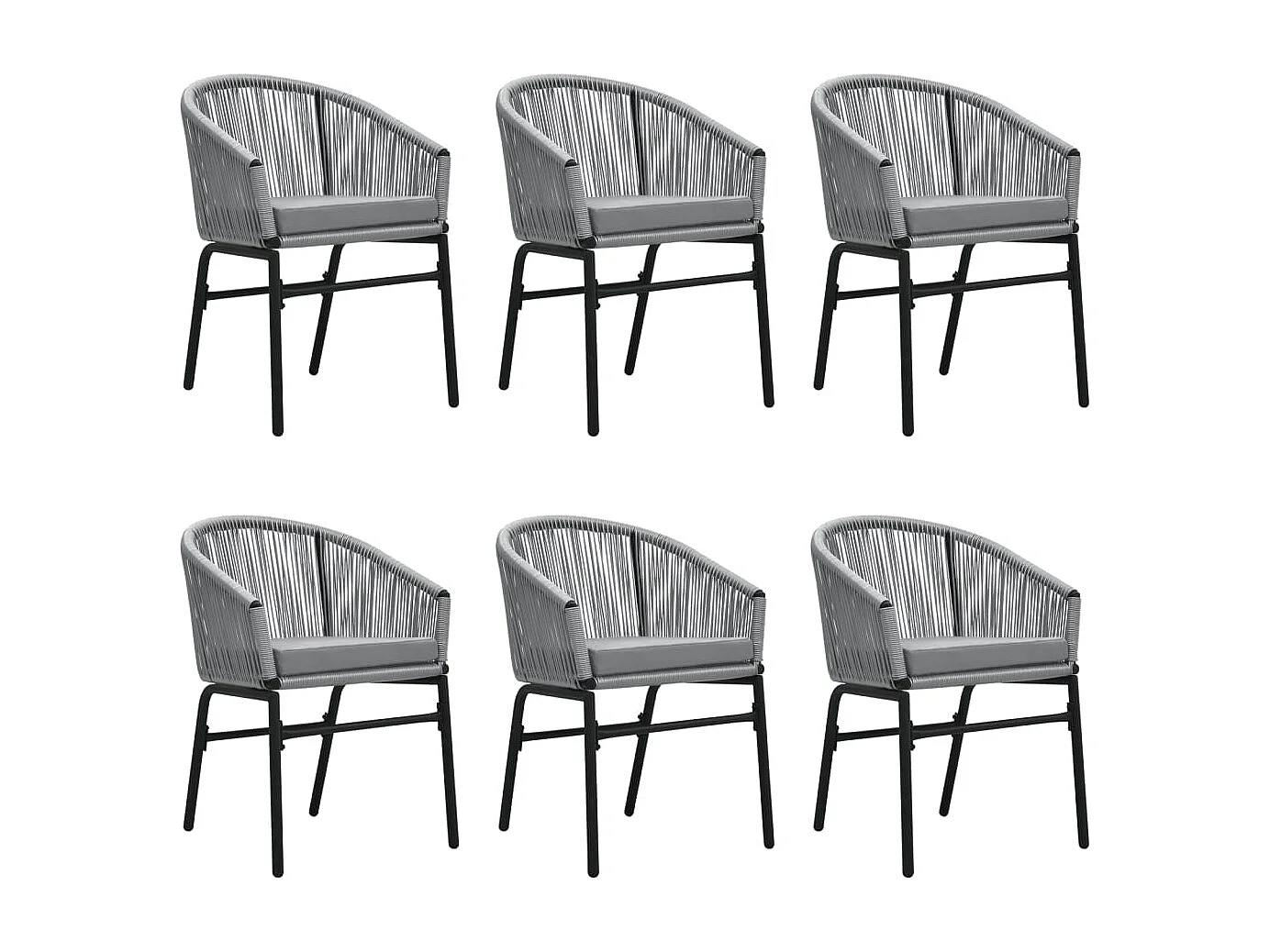 Florentin  Ensemble à manger de jardin 7 pcs Gris