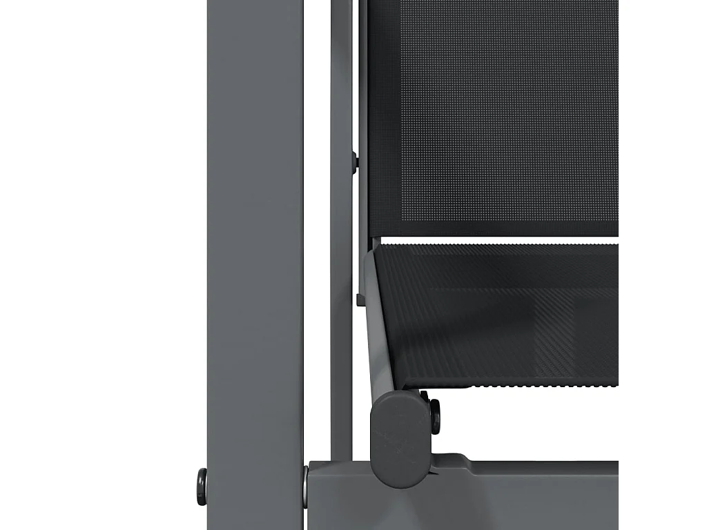 Ivanna  Ensemble à manger de jardin 5 pcs noir textilène et acier