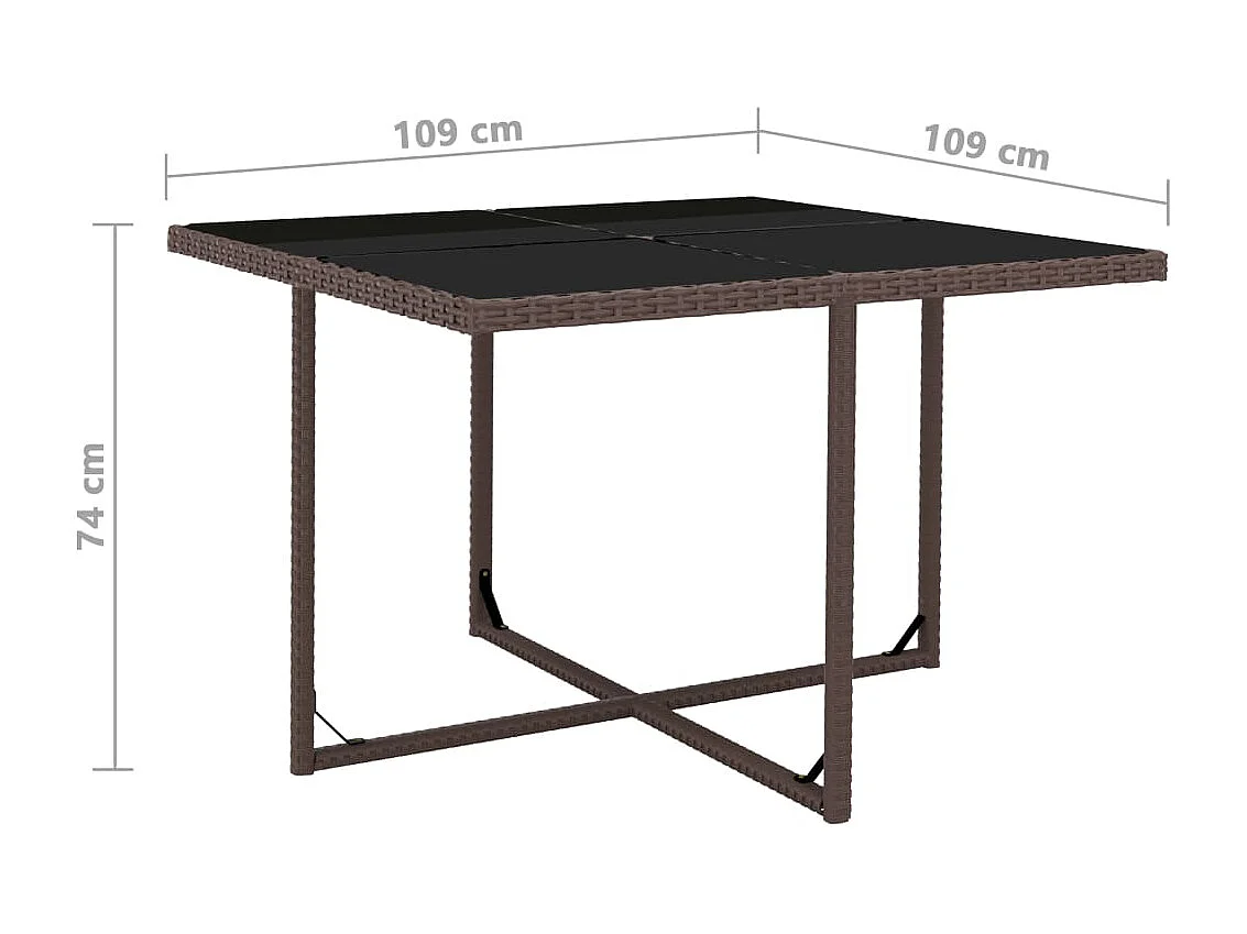 Najwa  Set comedor de jardín y cojines 9 piezas ratán sintético marrón