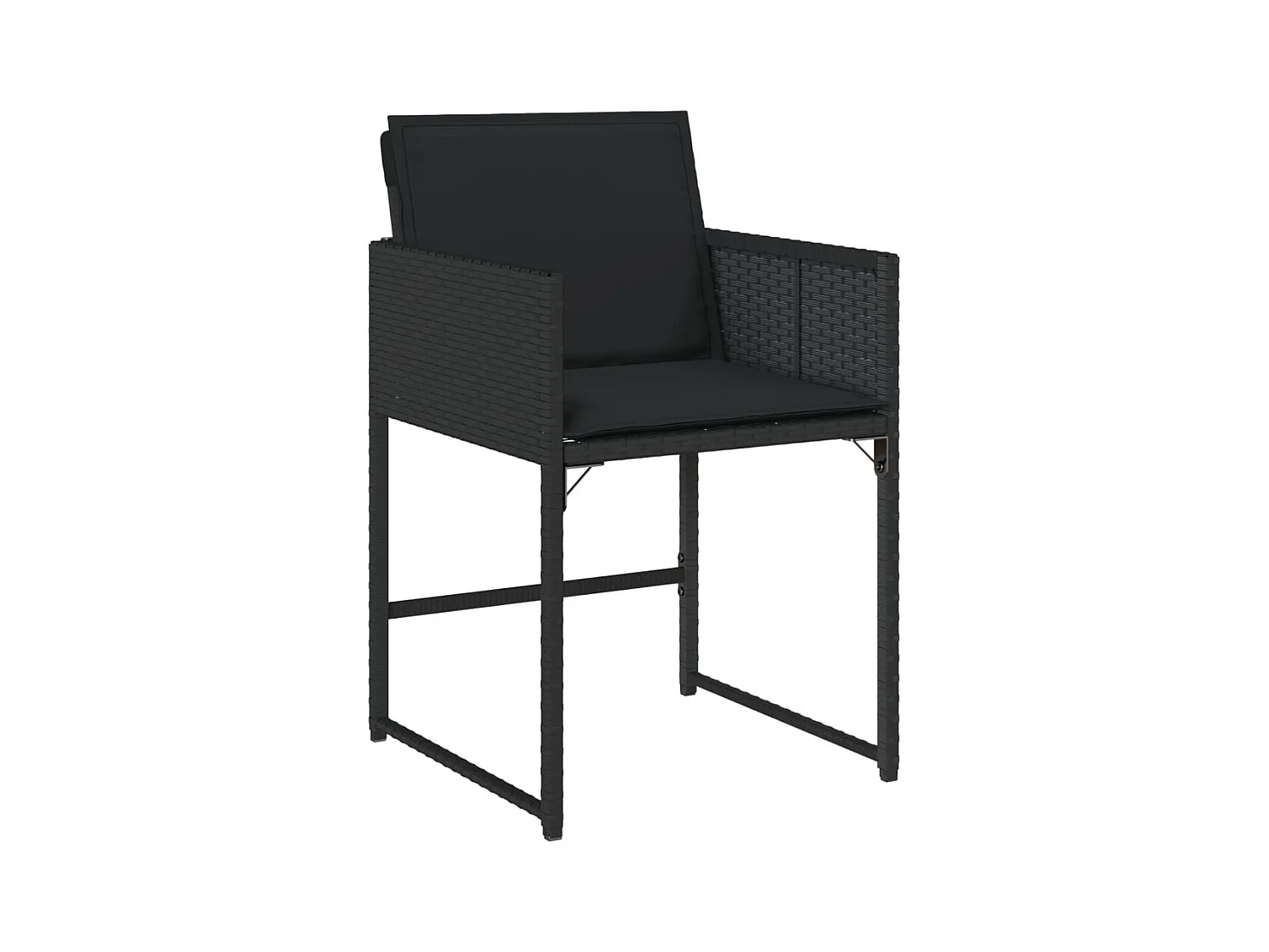 Brienne  Ensemble à manger de jardin 17 pcs coussins noir résine tressée