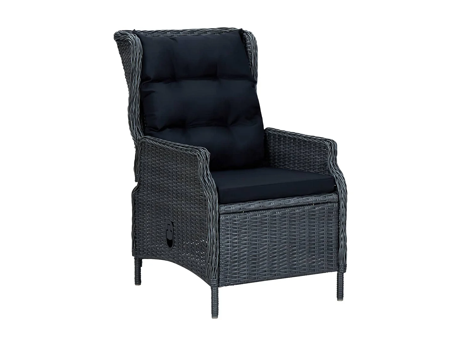 Saint-Denis  Set comedor jardín 7 pzas cojines ratán sintético gris oscuro