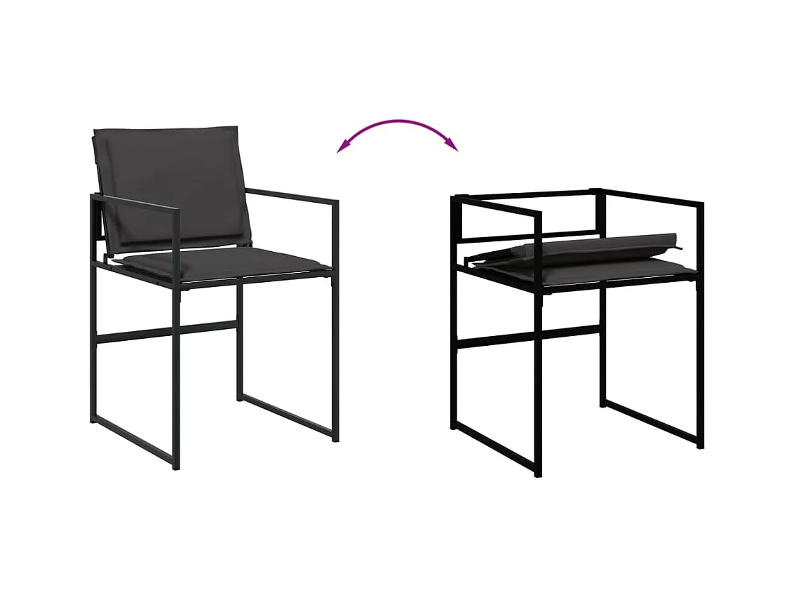 Dario Paolo  Ensemble à manger de jardin avec coussins 13 pcs noir textilène