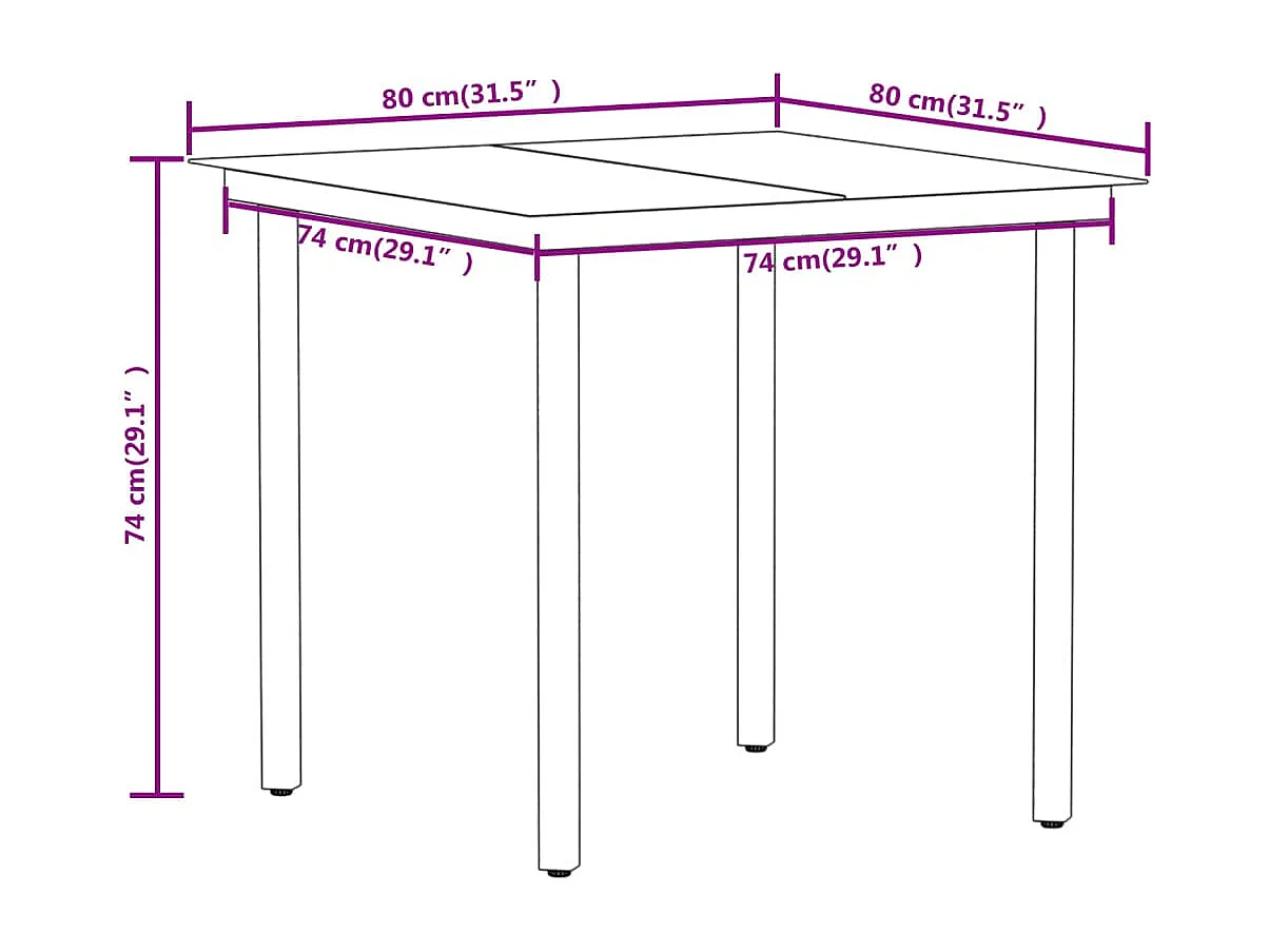 Nivor  Ensemble à manger de jardin 5 pcs Noir