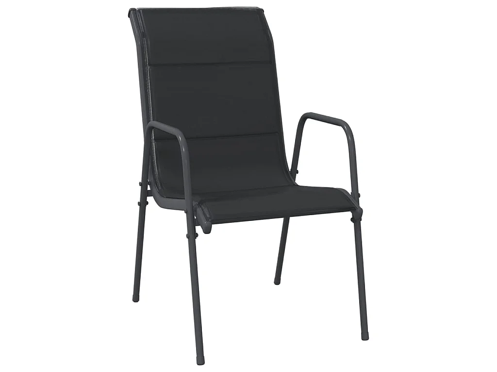 Skorja  Ensemble à manger de jardin 7 pcs noir textilène et acier