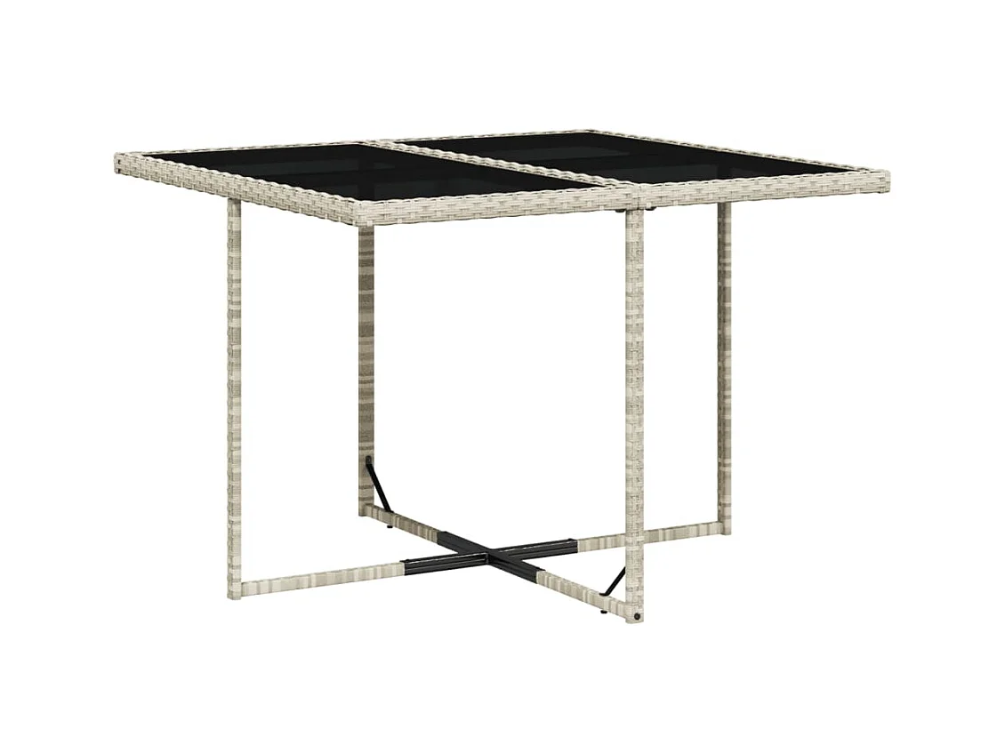 Tatu  Ensemble à manger de jardin et coussins 9 pcs gris clair rotin