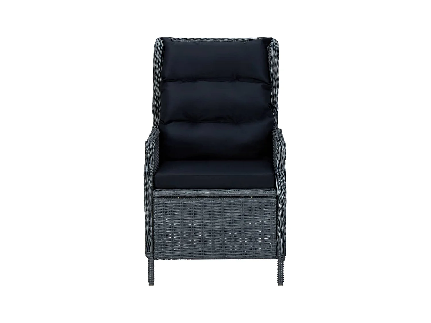 Saint-Denis  Ensemble à manger d'extérieur 7pcs et coussins rotin gris foncé