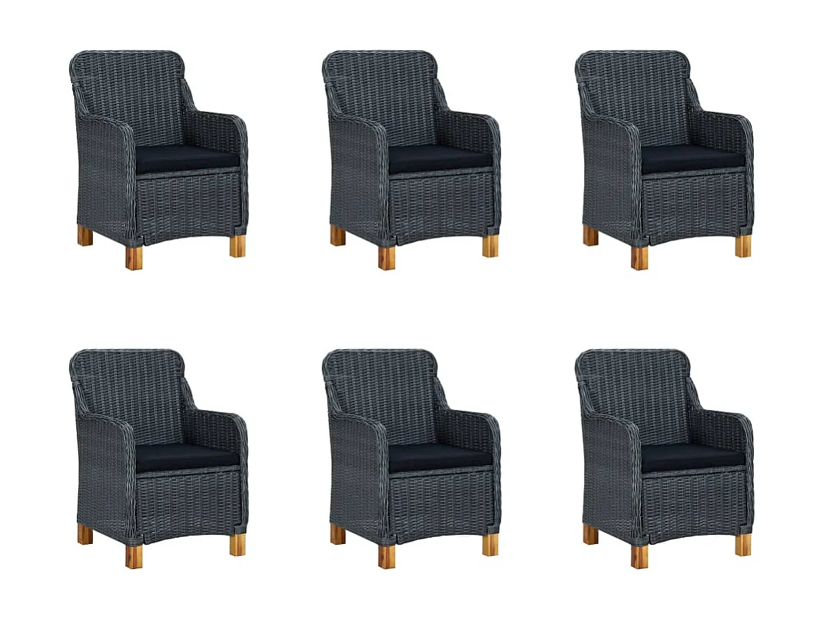 Prolenta Premium -  Ensemble à manger de jardin 7 pcs Gris foncé