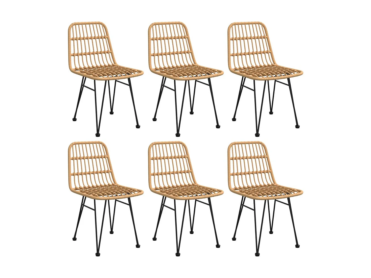 Ballyhaise  Ensemble à manger de jardin 7 pcs Résine tressée