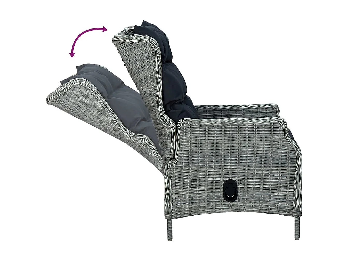 Mayra  Ensemble à manger de jardin 5pcs Gris clair Résine tressée