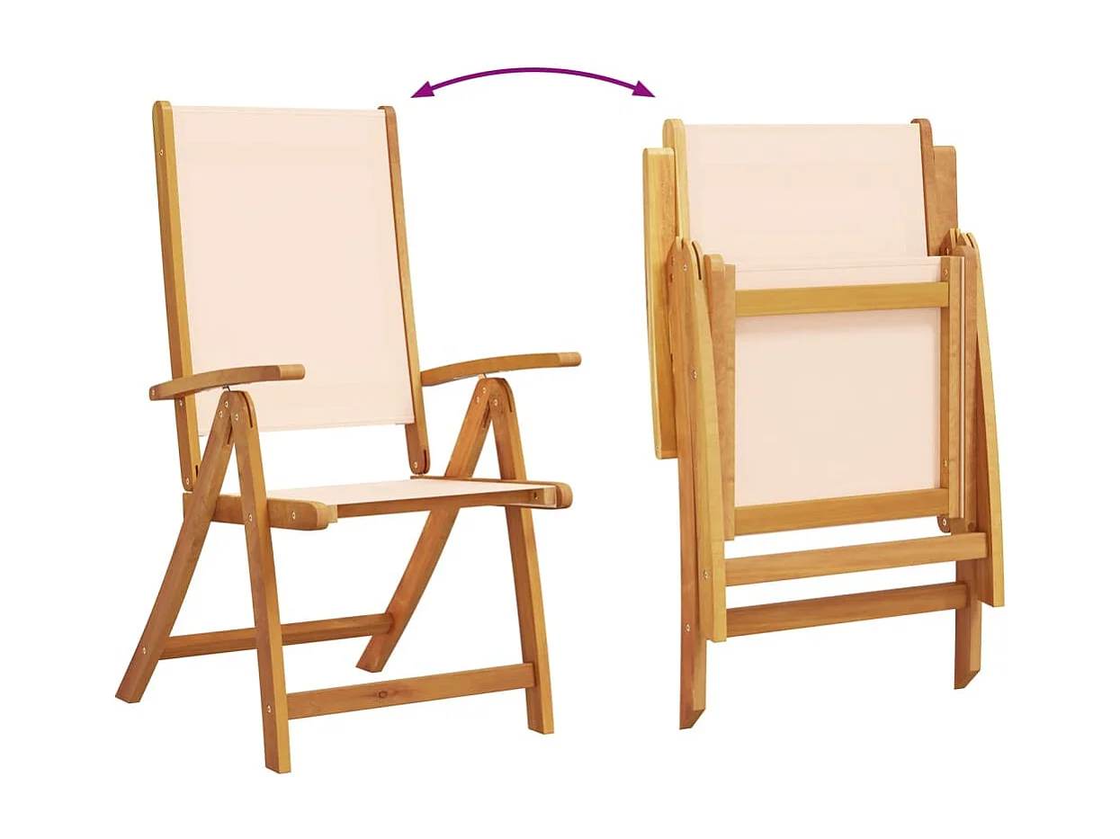 Bussum  Juego comedor de jardín 9 pzas madera maciza acacia y textileno