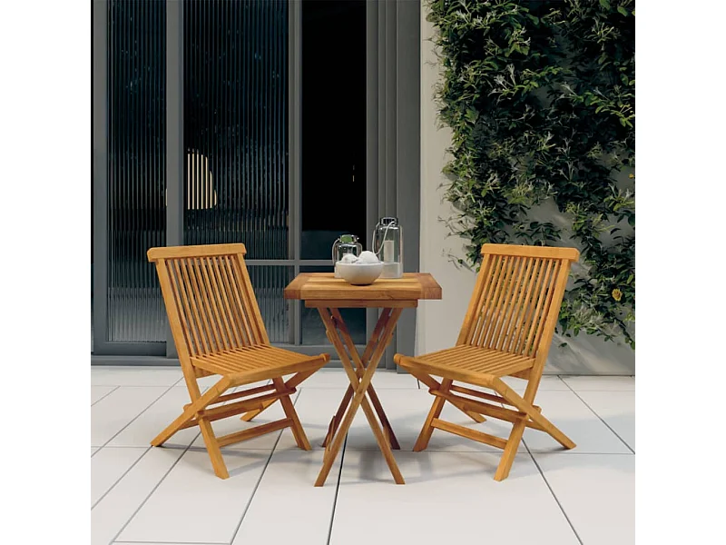 Prolenta Premium -  Ensemble à manger de jardin 3 pcs Bois de teck massif